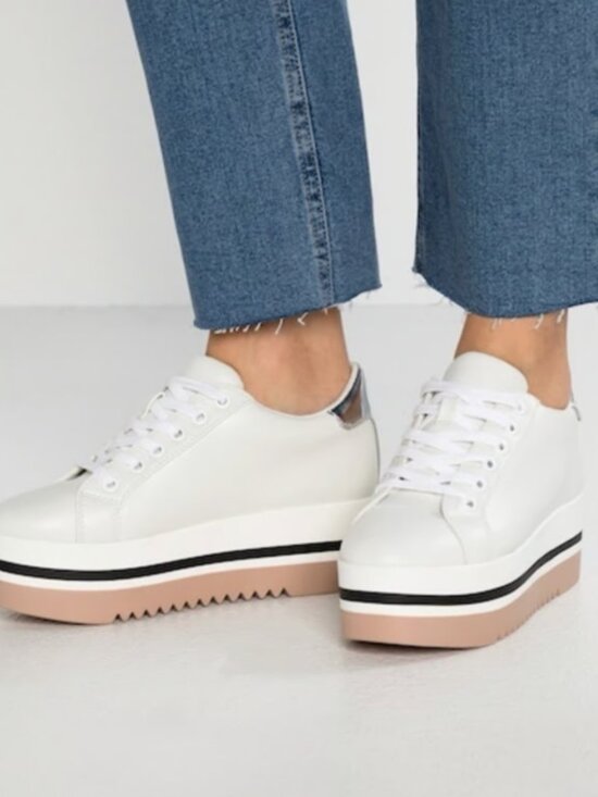 Steve Madden Shoes - Steve Madden Women's White Alley Lace-Up‎ Casual Shoes Platform Sneakers Sz 8.5M